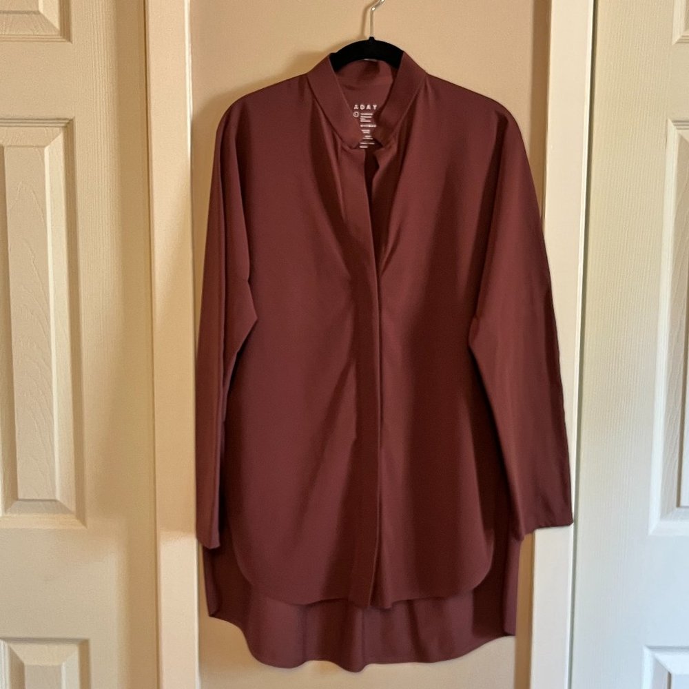 Aday Something Borrowed Shirt in Merlot